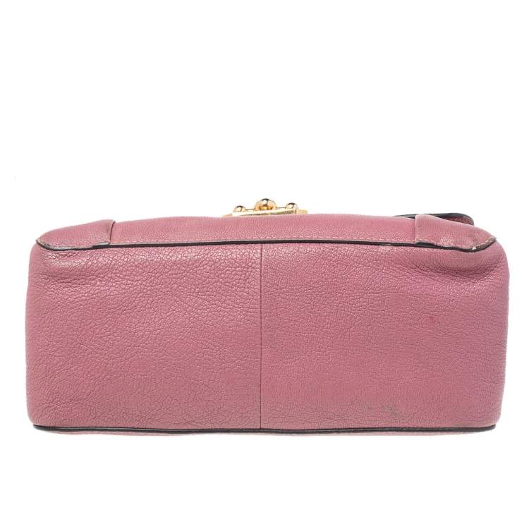 Pre Owned Chloe Old Rose Leather Medium Elsie Shoulder Bag