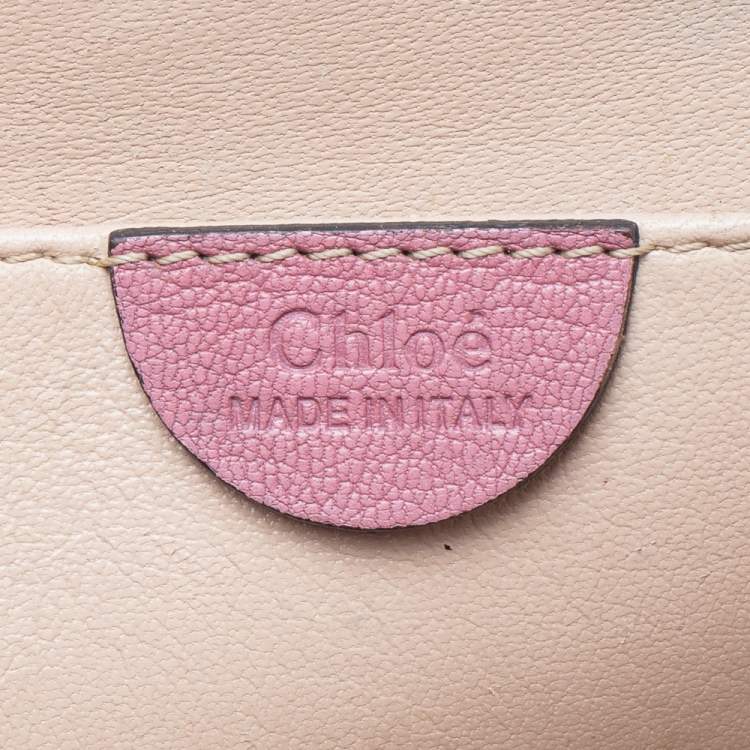 Pre Owned Chloe Old Rose Leather Medium Elsie Shoulder Bag