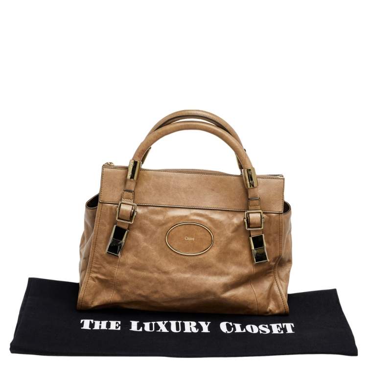 Pre Owned Chloe Brown Leather Zip Satchel