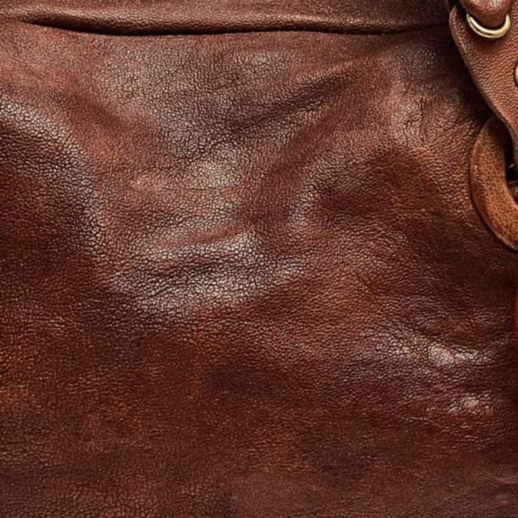Pre Owned Chloe Brown Leather Zip Shoulder Bag