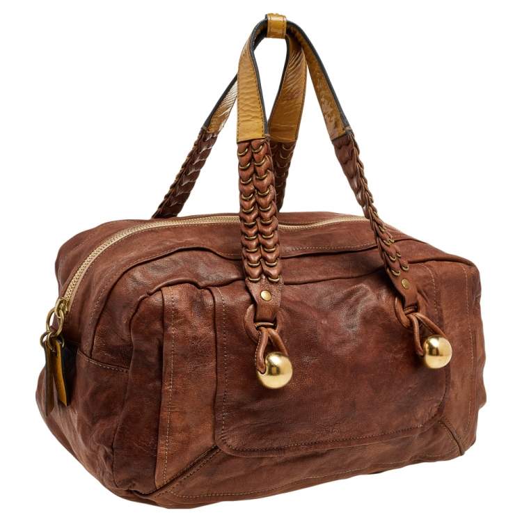 Pre Owned Chloe Brown Leather Zip Shoulder Bag