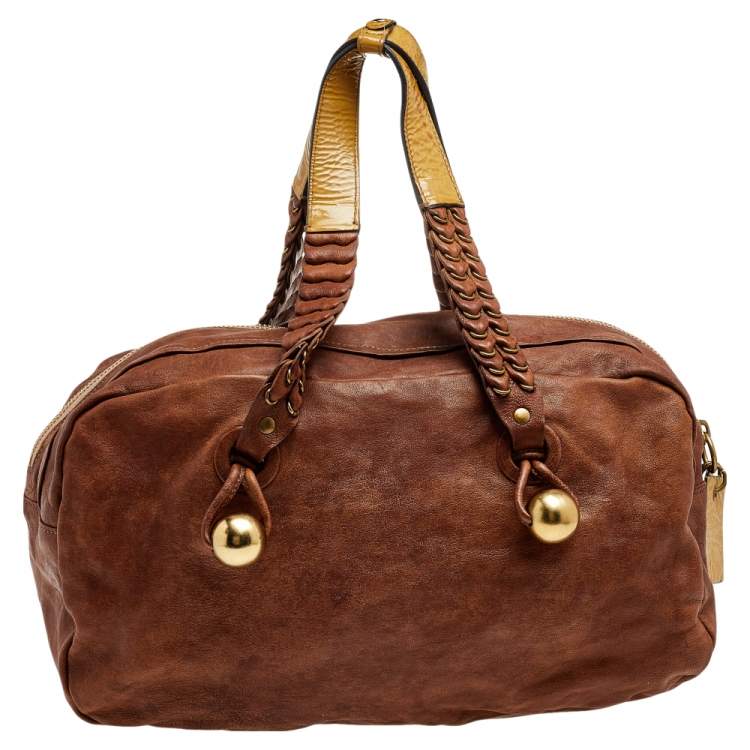 Pre Owned Chloe Brown Leather Zip Shoulder Bag