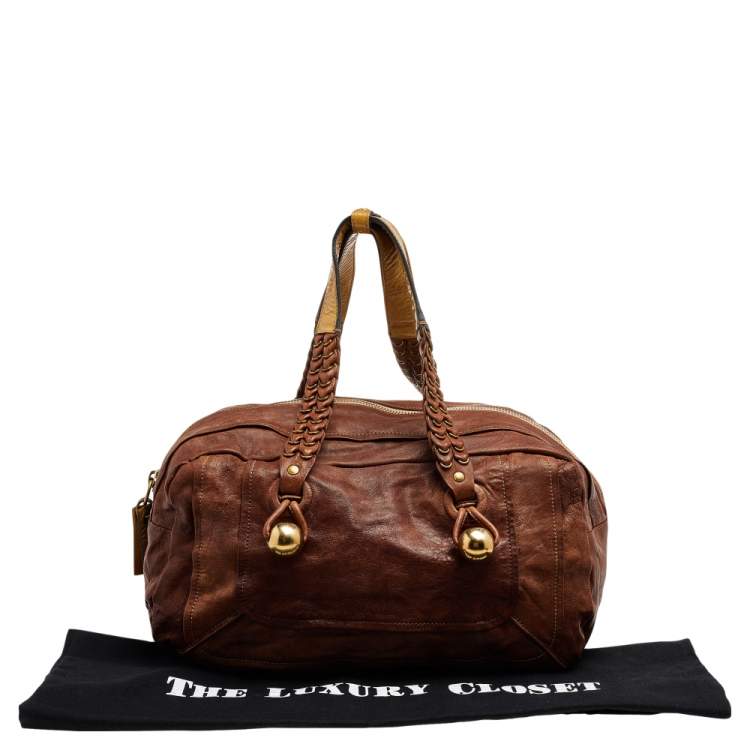 Pre Owned Chloe Brown Leather Zip Shoulder Bag