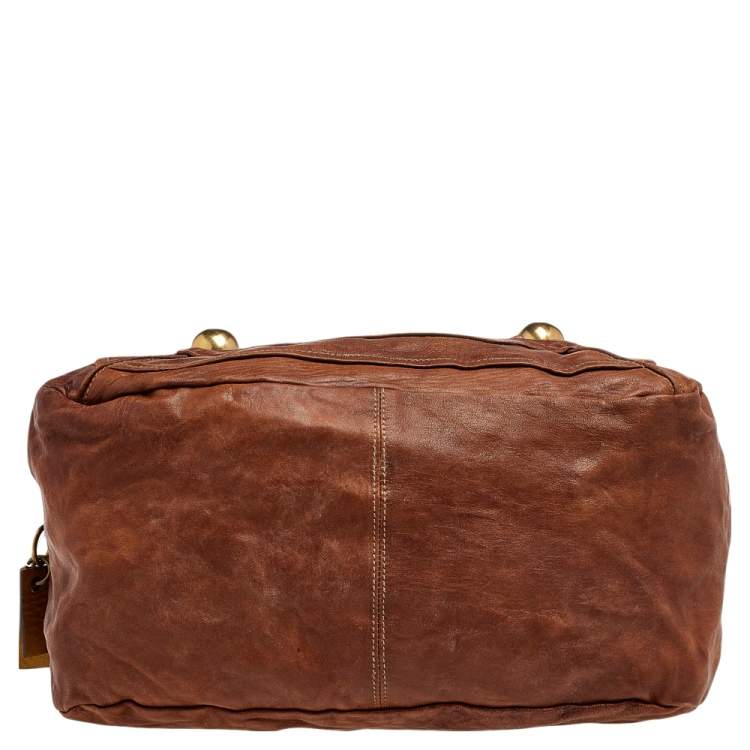 Pre Owned Chloe Brown Leather Zip Shoulder Bag