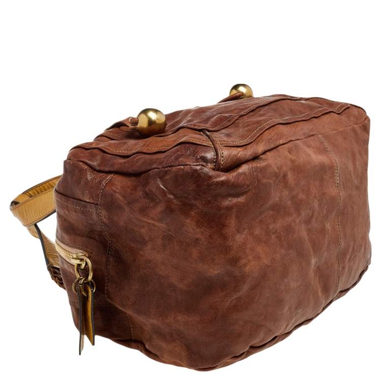 Pre Owned Chloe Brown Leather Zip Shoulder Bag