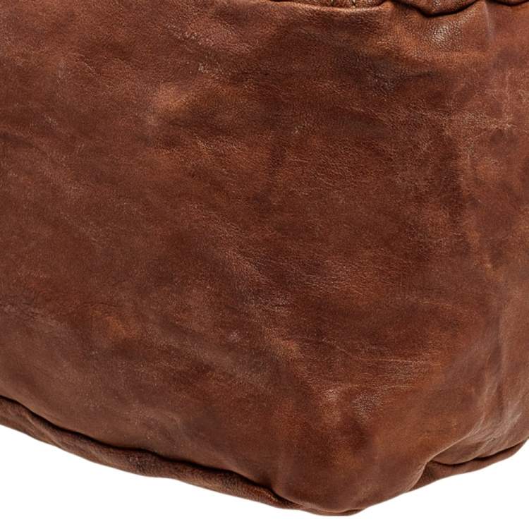 Pre Owned Chloe Brown Leather Zip Shoulder Bag