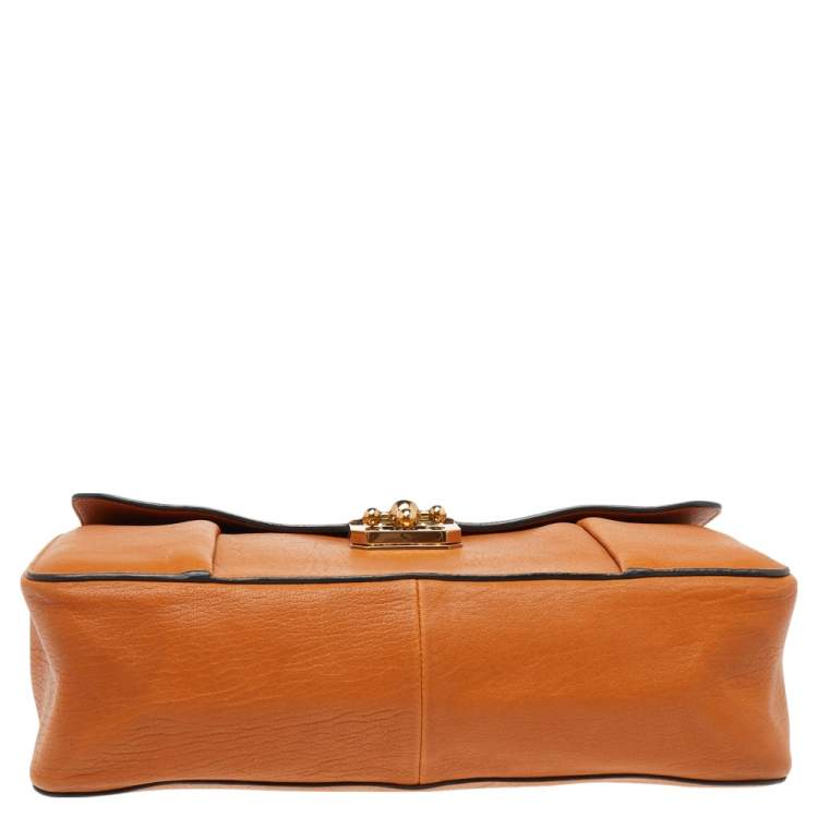 Pre Owned Chloe Tan Leather Large Elsie Shoulder Bag