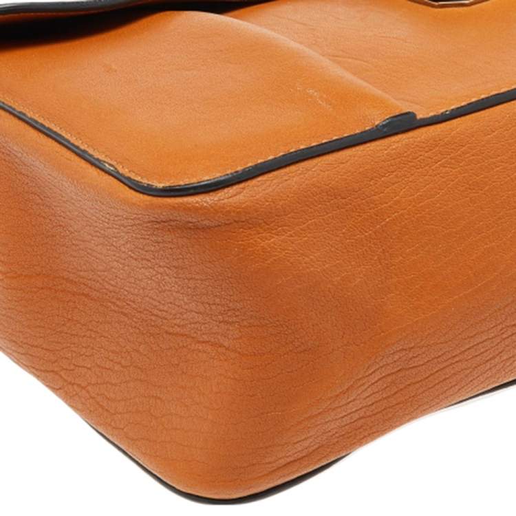 Pre Owned Chloe Tan Leather Large Elsie Shoulder Bag