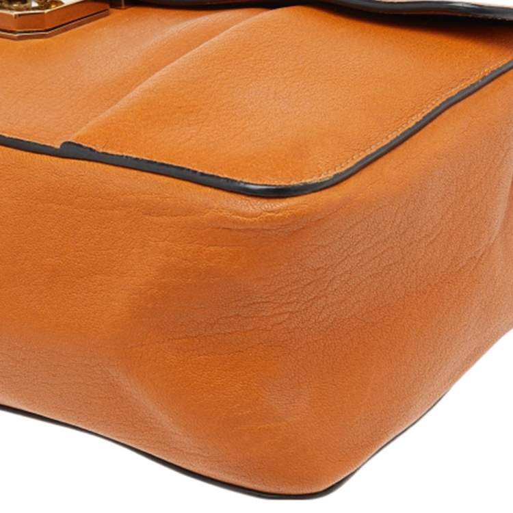 Pre Owned Chloe Tan Leather Large Elsie Shoulder Bag