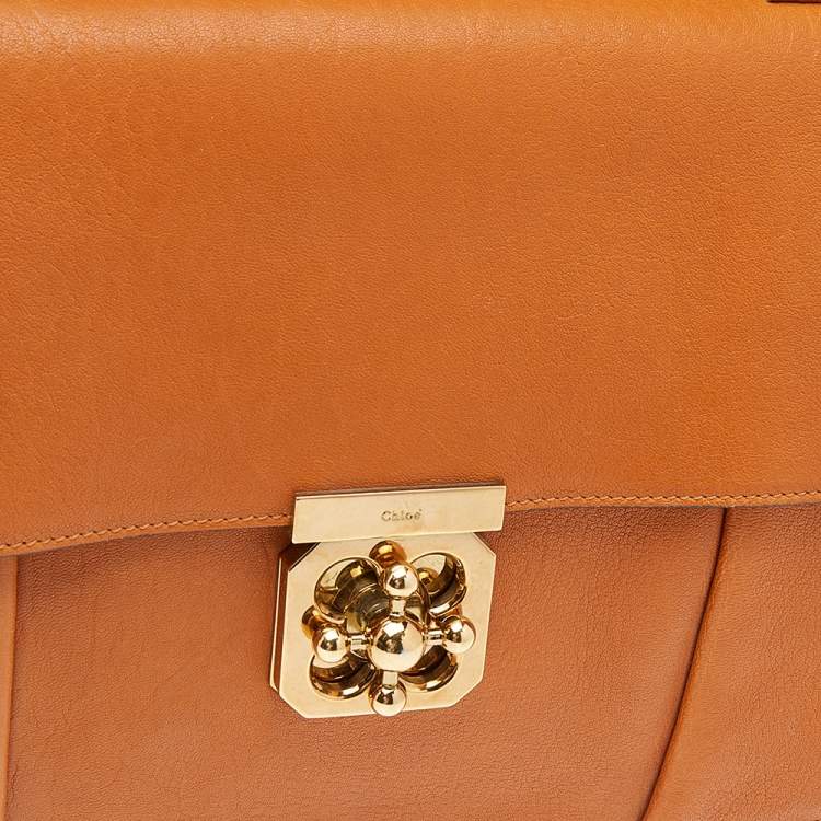 Pre Owned Chloe Tan Leather Large Elsie Shoulder Bag