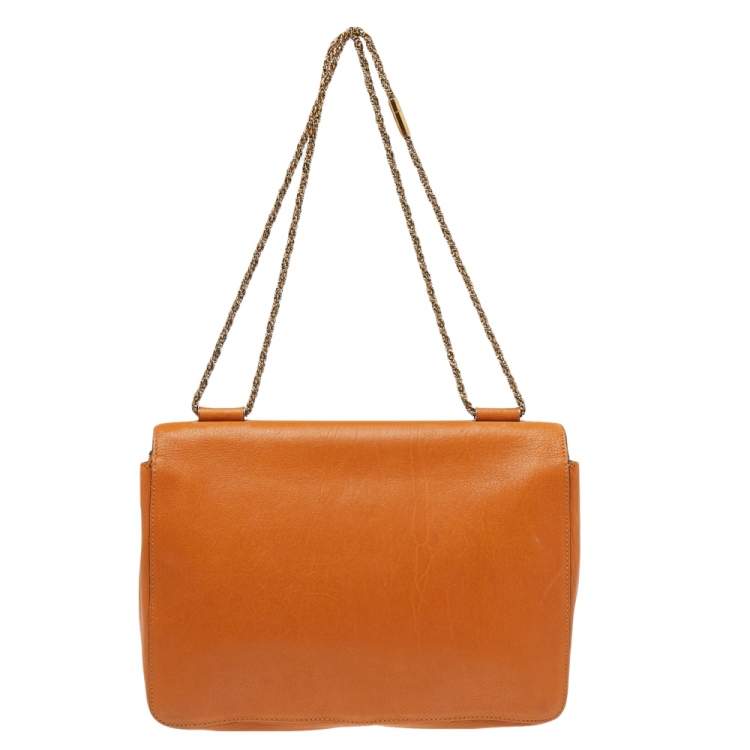 Pre Owned Chloe Tan Leather Large Elsie Shoulder Bag