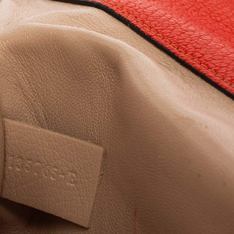 Pre Owned Chloe Orange Leather Medium Elsie Shoulder Bag
