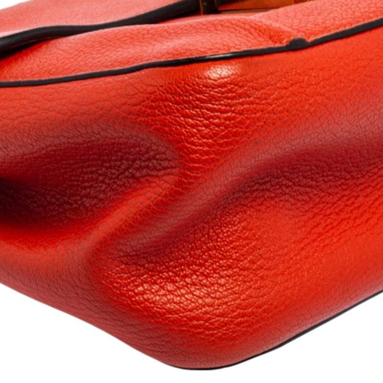 Pre Owned Chloe Orange Leather Medium Elsie Shoulder Bag