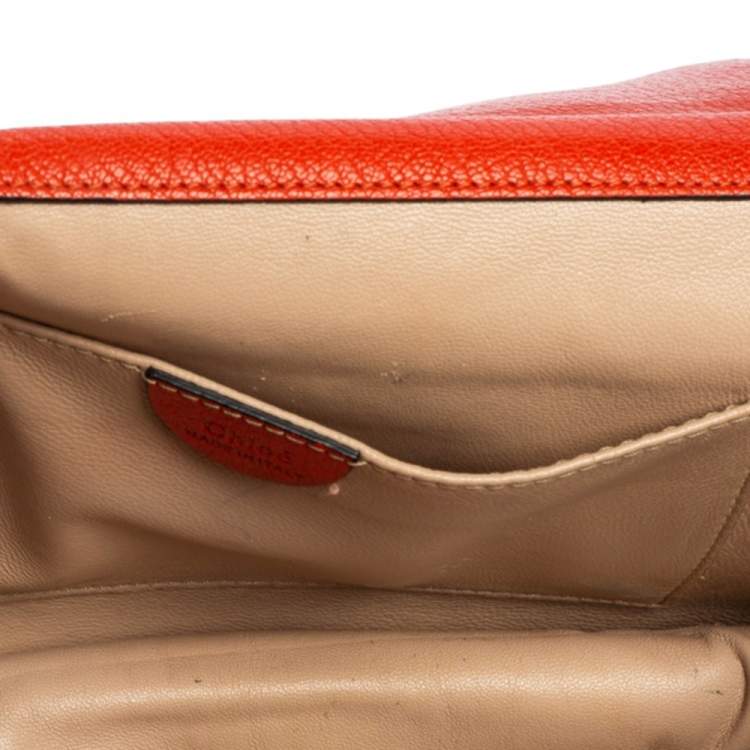 Pre Owned Chloe Orange Leather Medium Elsie Shoulder Bag