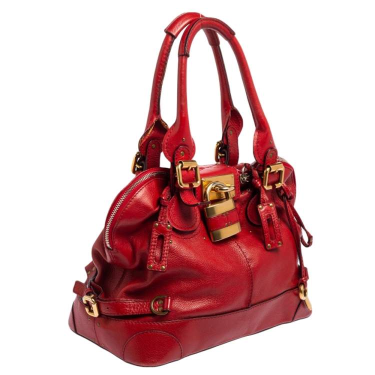 Pre Owned Chloe Red Leather Paddington Satchel