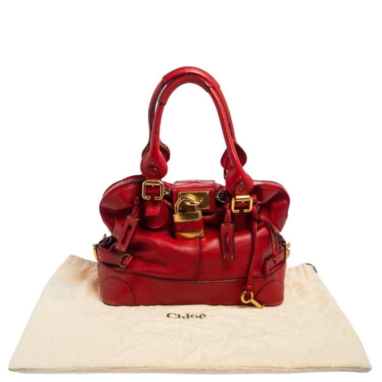 Pre Owned Chloe Red Leather Paddington Satchel