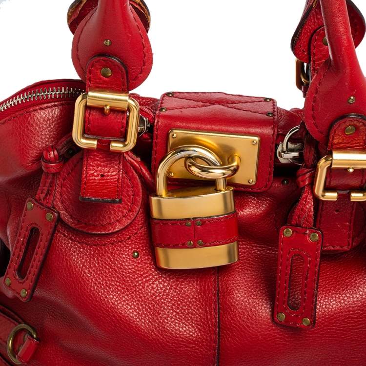Pre Owned Chloe Red Leather Paddington Satchel