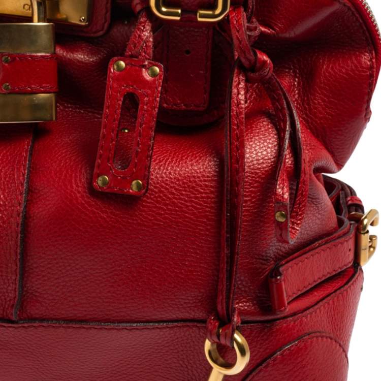 Pre Owned Chloe Red Leather Paddington Satchel