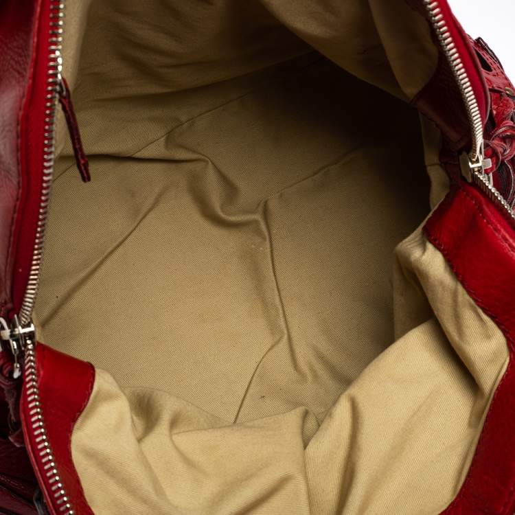 Pre Owned Chloe Red Leather Paddington Satchel