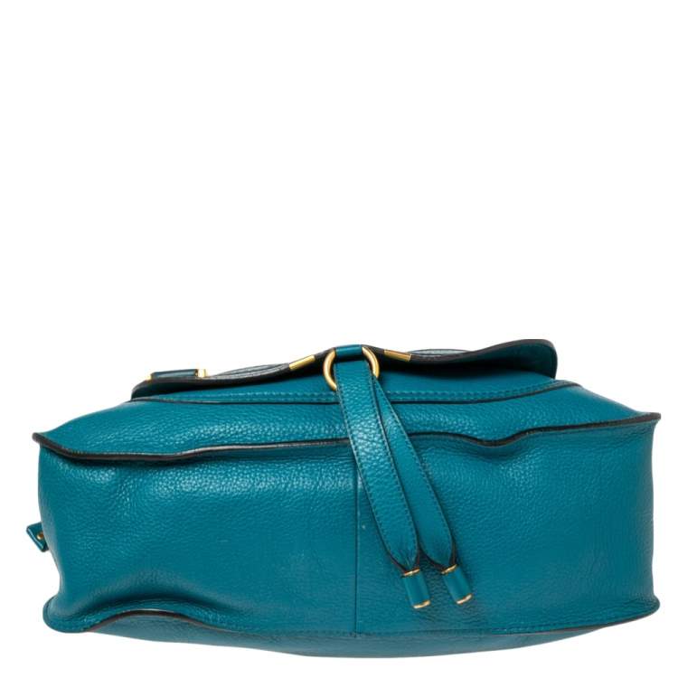 Pre Owned Chloe Blue Leather Medium Marcie Shoulder Bag