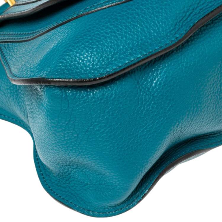 Pre Owned Chloe Blue Leather Medium Marcie Shoulder Bag