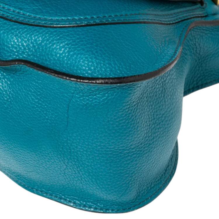 Pre Owned Chloe Blue Leather Medium Marcie Shoulder Bag