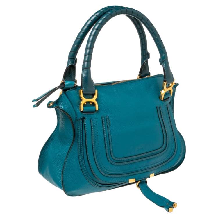 Pre Owned Chloe Blue Leather Medium Marcie Shoulder Bag
