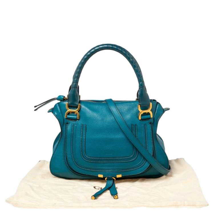 Pre Owned Chloe Blue Leather Medium Marcie Shoulder Bag