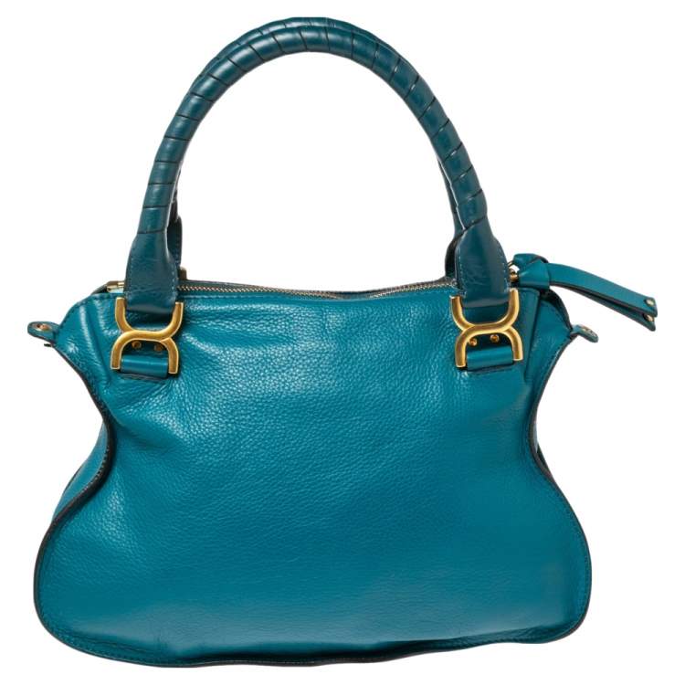Pre Owned Chloe Blue Leather Medium Marcie Shoulder Bag