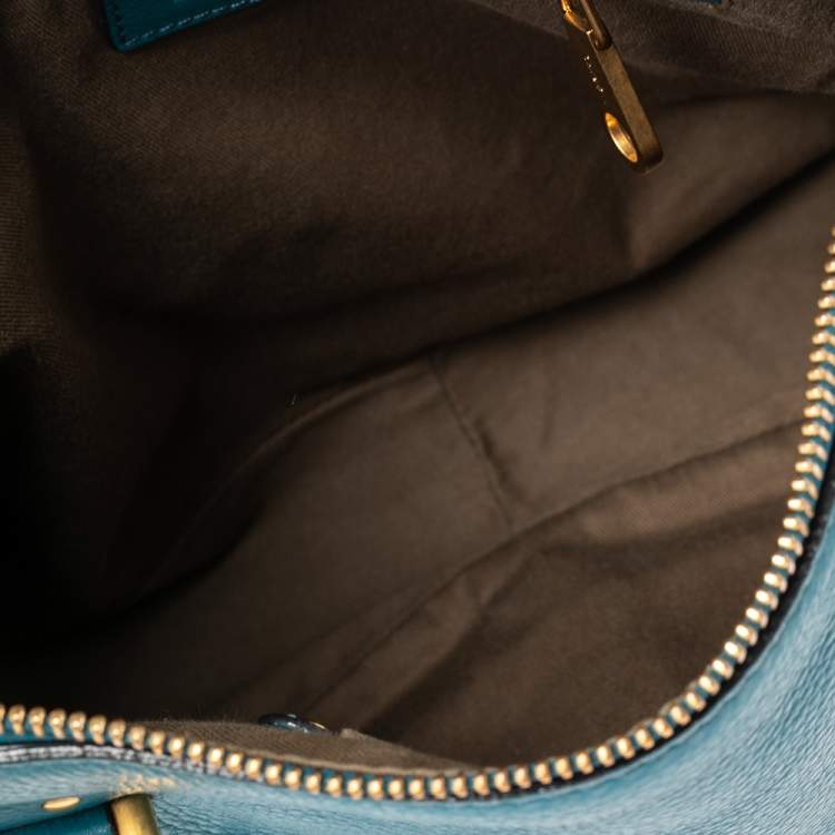 Pre Owned Chloe Blue Leather Medium Marcie Shoulder Bag