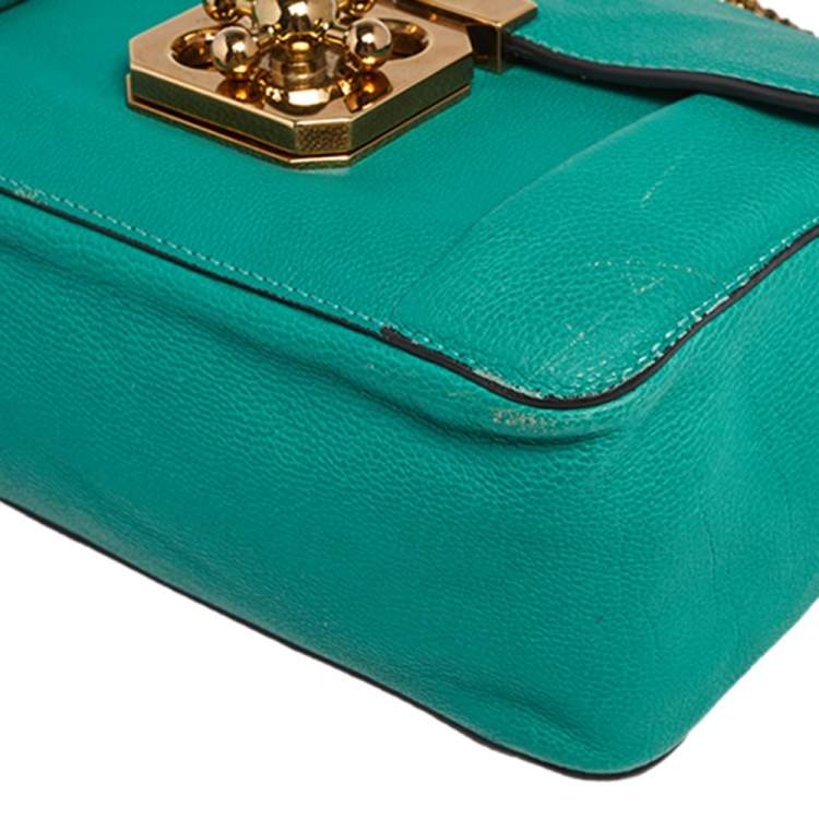 Pre Owned Chloe Turquoise Leather Small Elsie Shoulder Bag