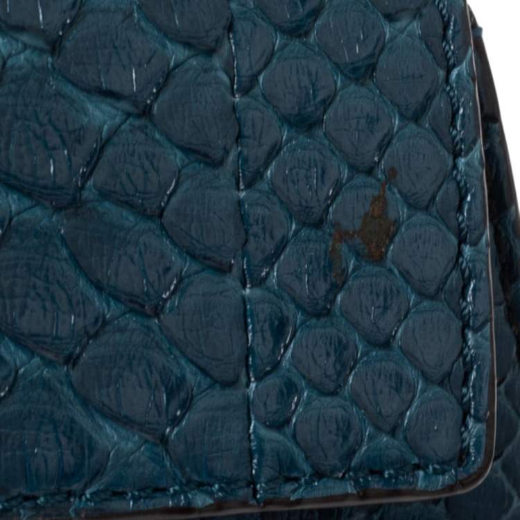 Pre Owned Chloe Blue Python Small Drew Shoulder Bag