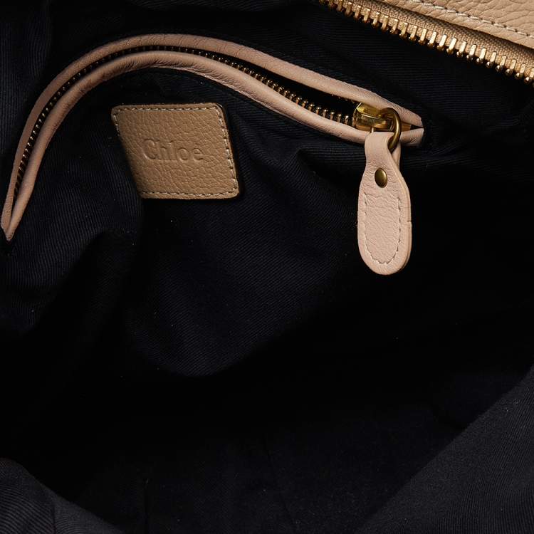 Pre Owned Chloe Beige Leather Medium Paraty Shoulder Bag
