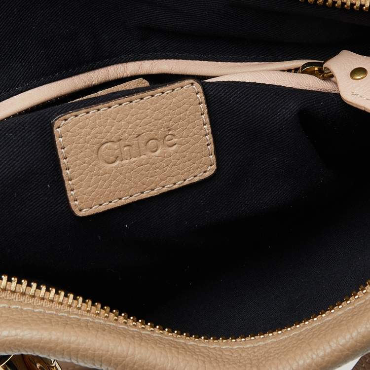 Pre Owned Chloe Beige Leather Medium Paraty Shoulder Bag