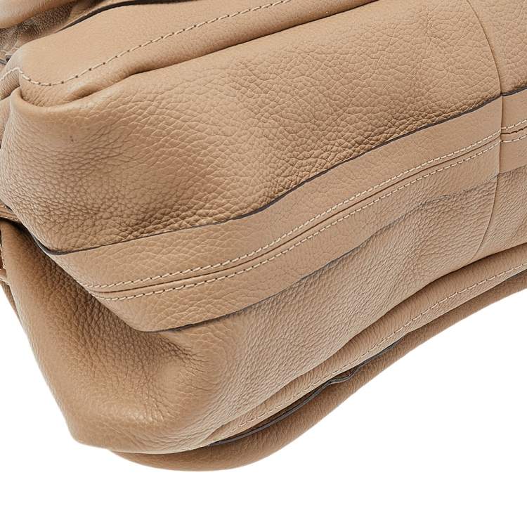 Pre Owned Chloe Beige Leather Medium Paraty Shoulder Bag