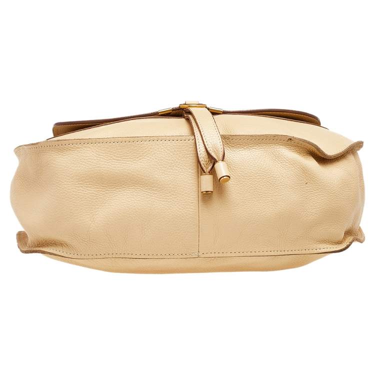 Pre Owned Chloe Beige Leather Marcie Hobo