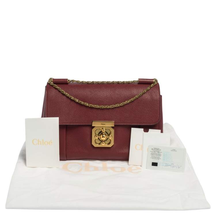 Pre Owned Chloe Red Leather Medium Elsie Shoulder Bag