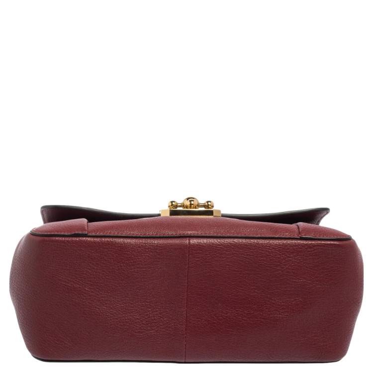 Pre Owned Chloe Red Leather Medium Elsie Shoulder Bag