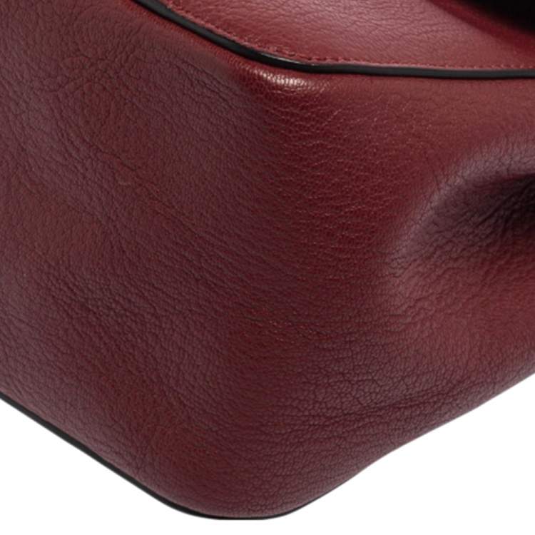 Pre Owned Chloe Red Leather Medium Elsie Shoulder Bag