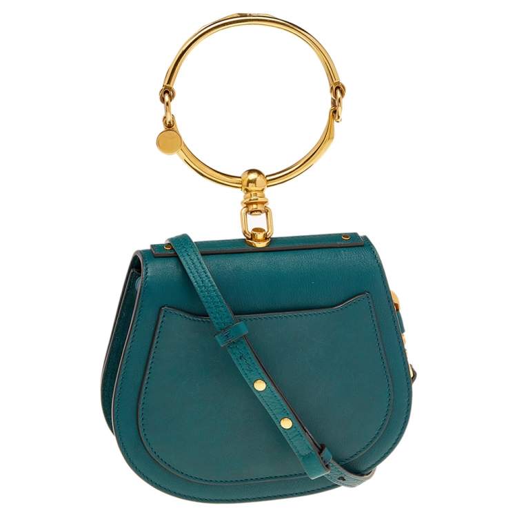 Pre Owned Chloe Sea Green Leather Nile Bracelet Shoulder Bag