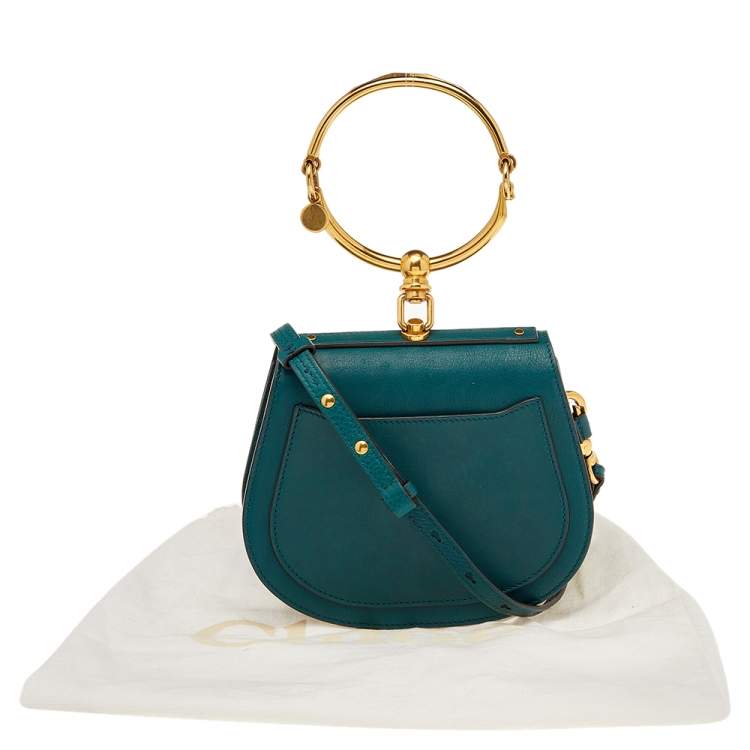 Pre Owned Chloe Sea Green Leather Nile Bracelet Shoulder Bag