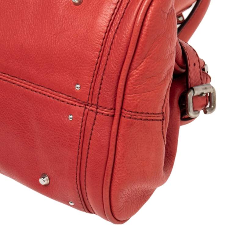 Pre Owned Chloe Crimson Red Leather Medium Paddington Satchel