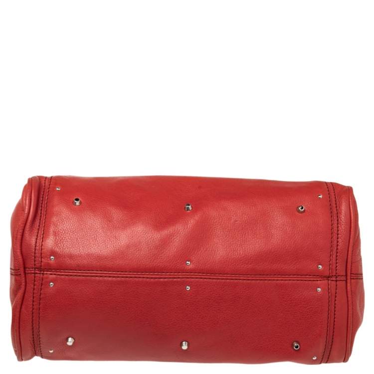 Pre Owned Chloe Crimson Red Leather Medium Paddington Satchel