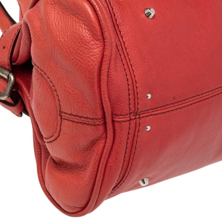 Pre Owned Chloe Crimson Red Leather Medium Paddington Satchel