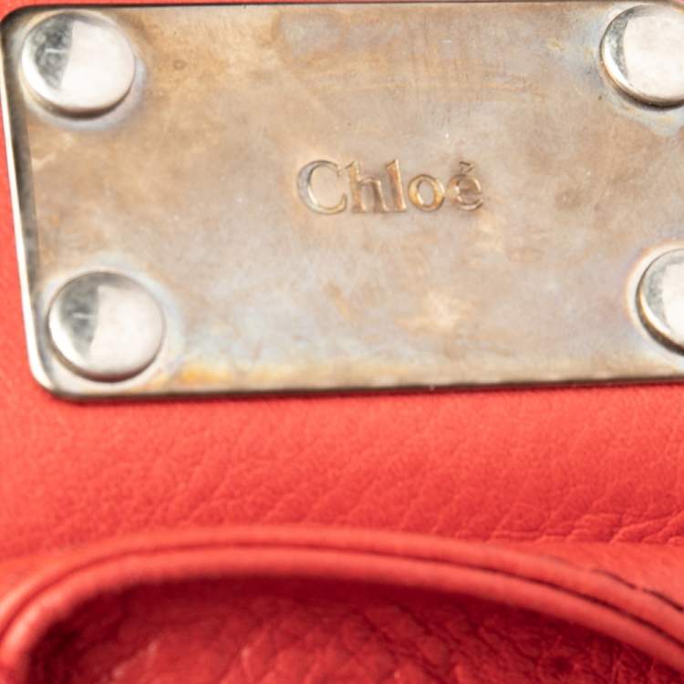 Pre Owned Chloe Crimson Red Leather Medium Paddington Satchel