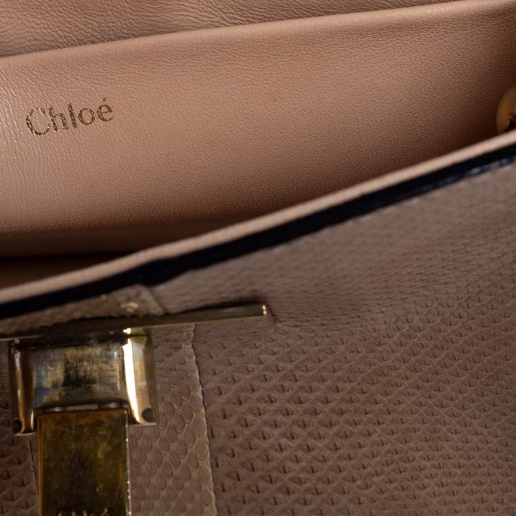 Pre Owned Chloe Beige Ayers and Karung Sally Shoulder Bag