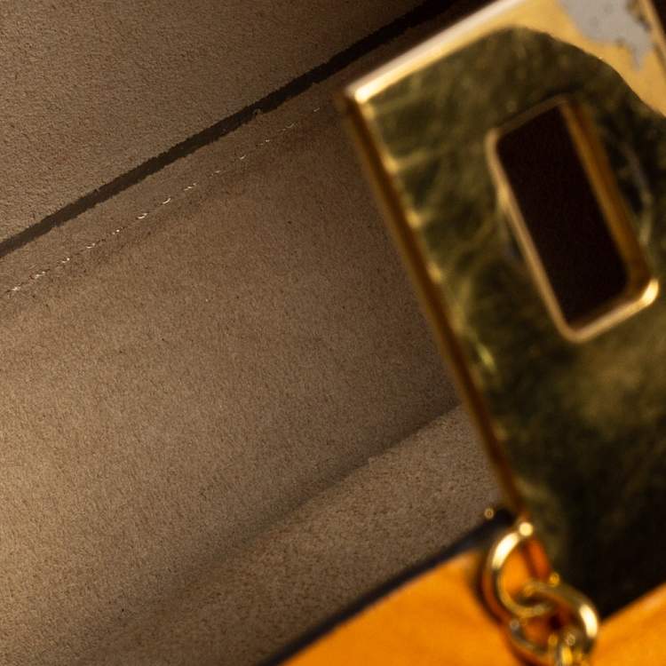Pre Owned Chloé Peach/Mustard Leather Small Drew Crossbody Bag