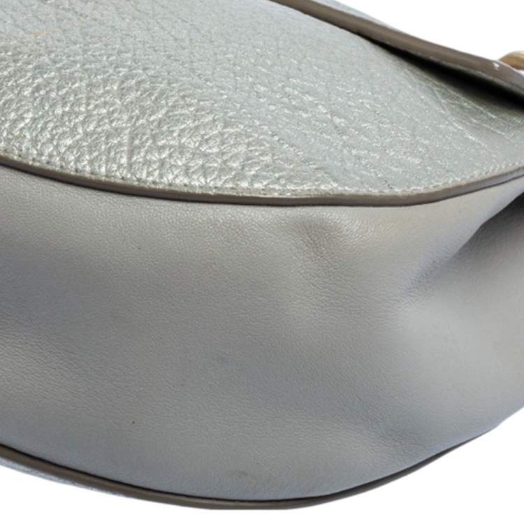 Pre Owned Chloe Metallic Silver Leather Medium Drew Shoulder Bag