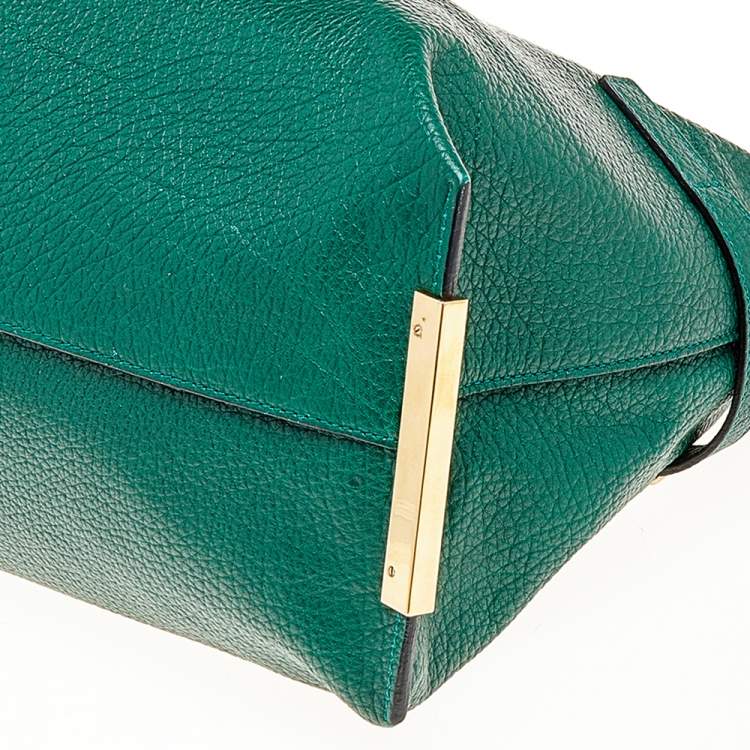 Pre Owned Chloe Green/Brown Leather Charlotte Tote