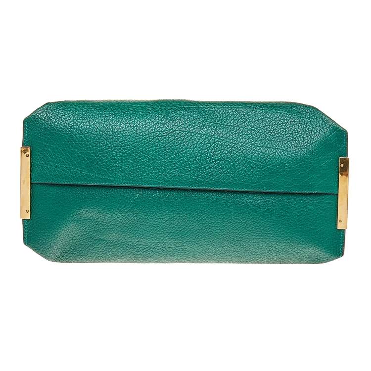 Pre Owned Chloe Green/Brown Leather Charlotte Tote